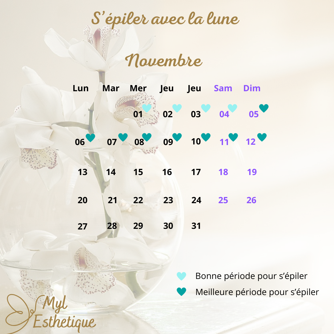 calendrier lunaire épilations novembre actualités